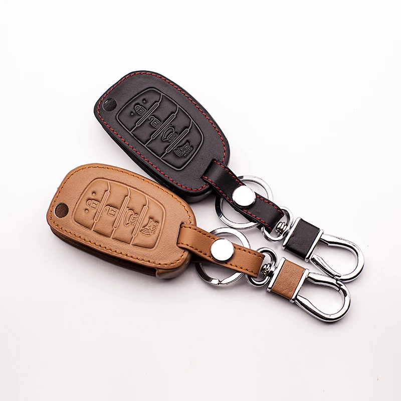 4 кнопки автомобиля кожаный чехол для ключей для hyundai IX35 я IX25 I10 I20 sotaque Elantra IX35 IX45 3 кнопки кожаный чехол для автомобильного дистанционного ключа