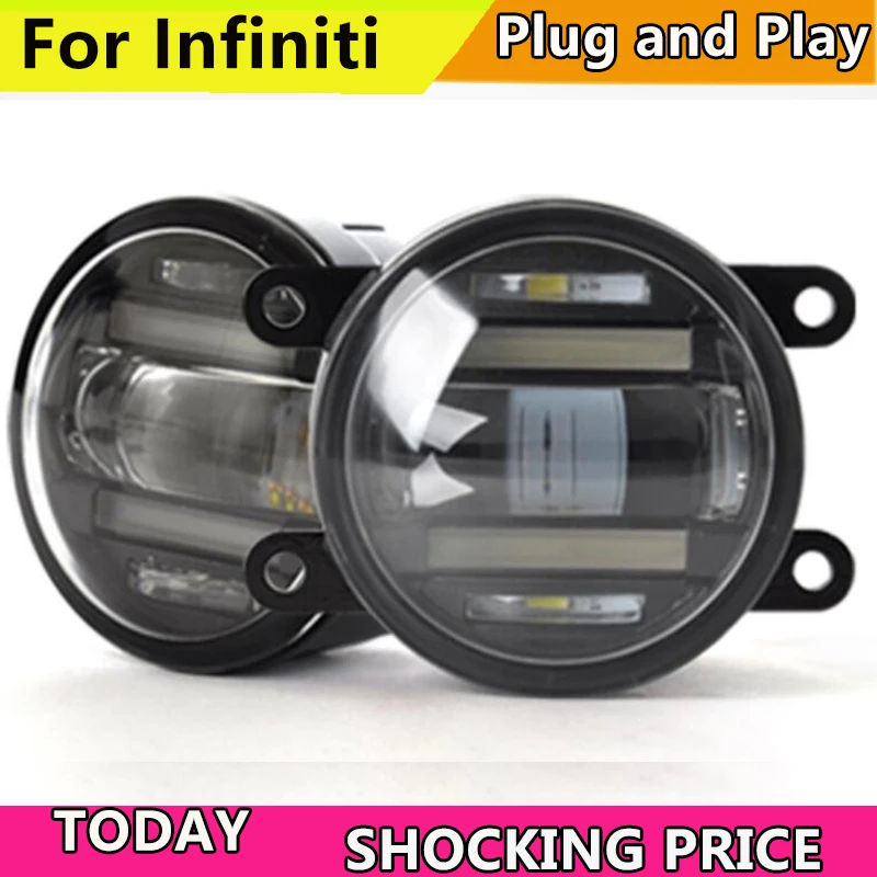 

doxa Car Styling LED FOG LIGHT for Infiniti G25 G35 G37 M25 M35 M37 Q70 LED Fog Light Auto Angel Eye Fog Lamp