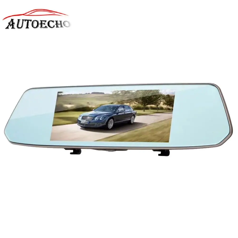 

7" Car Driving Recorder Dash Cam Touch Screen 1080P Anti-fog Waterproof Rearview Mirror Image Dual Lens Built-in Microphone DVR