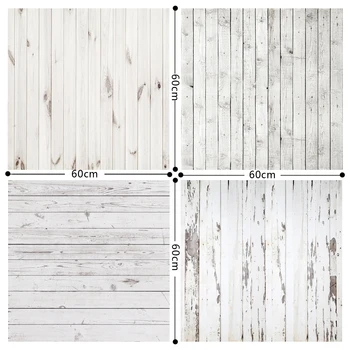 

HUAYI 4pc 0.6x0.6m White Wood Floor Backdrop Backgrounds Studio Photography Props Backdrops for small objects GY-003