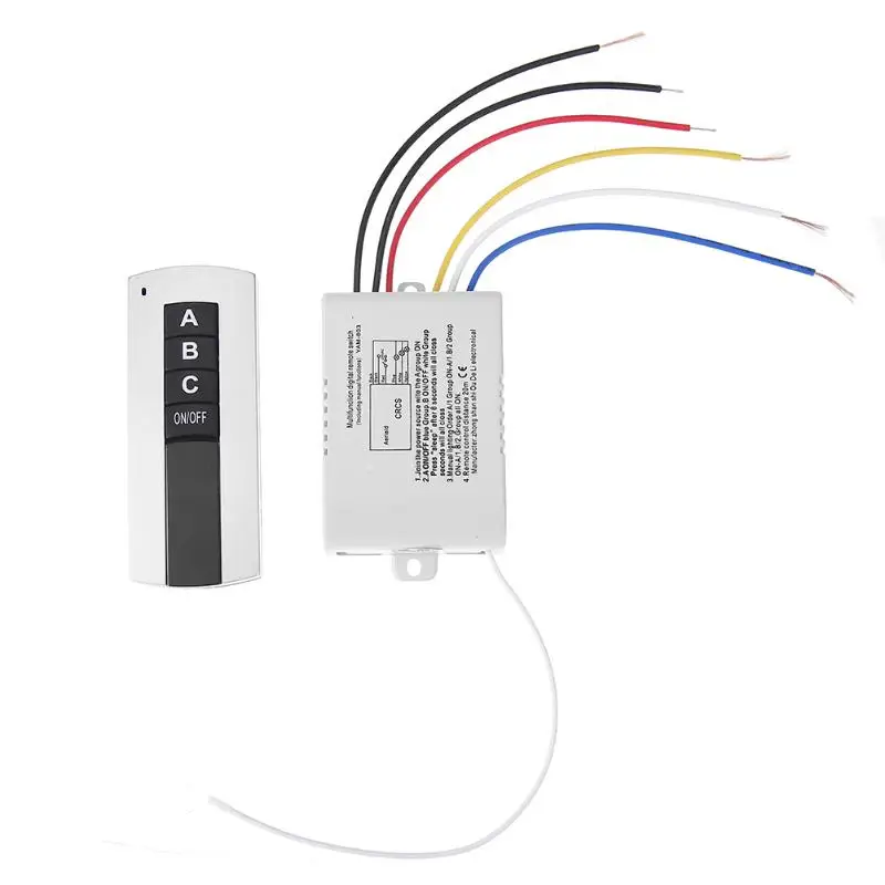 

220V 3 Ways ON/OFF Wireless Digital Remote Control 3H Wireless Digital Remote Control Switch for Exhaust Fan Lamp Light