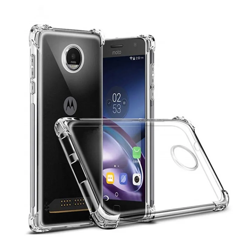 

Four Angle Prevention Case For Moto G6 Plus Soft Silicon Clear TPU Phone Cover For Moto X4 G5 G5s Z2 Play C Plus XT1635 E4 E5