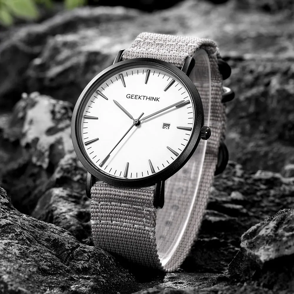 Najtaniej Zegarek kwarcowy na co dzień zegarki męskie tkaniny Ultra cienkie proste analogowe japonia zegarki męskie na rękę kochanka zegar Relogios Masculino