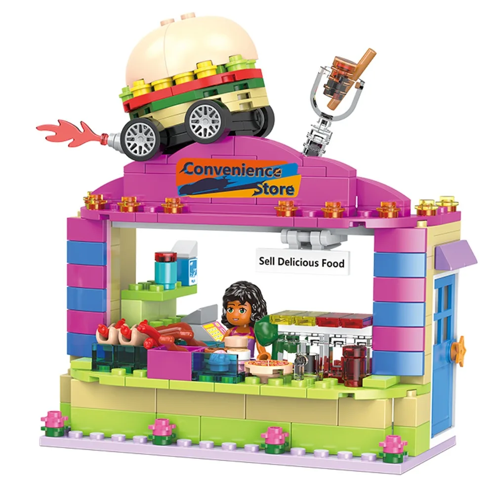 

Xingbao 12012 Girls' Blocks MOC Building Blocks Retail Department Buffet Pretend Play Toys Small shop for Girls Bricks toy gift