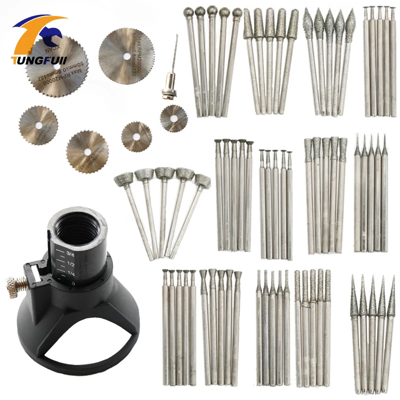Koop 78Pcs Rotary Tool Attachment Dremel Accessoires Jade Set Jade Gesneden Slijpen Naald Diamant Slijpen Hoofd Zaagblad