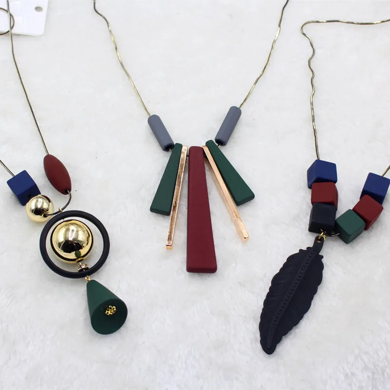 Винтажное длинное деревянное ожерелье ручной работы 20 видов|female accessories|chain