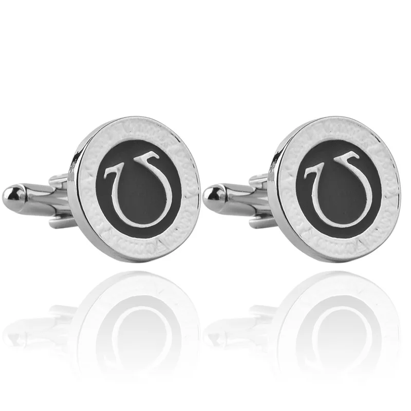 

Men's Classic Black Film cufflinks jewelry U-shaped pattern surrounding the new French cufflinks nail sleeve Fashion Man Jewelry