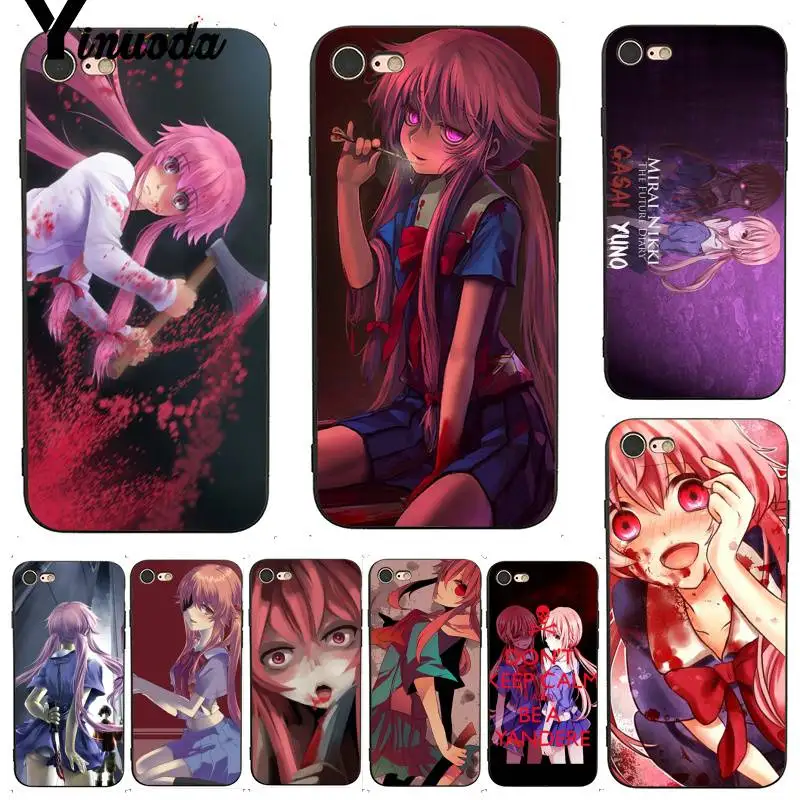 

Yinuoda For iPhone 7 6 X Case Gasai Yuno Future Diary series Advantageous Phone Case for iPhone 7 X 6 6S 8 Plus X 5 XS XR