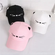 Милая детская бейсбольная кепка с ушками для маленьких девочек, летняя Регулируемая солнцезащитная Кепка в стиле хип-хоп