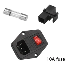 AC Мощность розетка с 10A предохранитель с кулисный переключатель переменного тока Разъем 3-контактный Мощность розетка с предохранителем Держатель Разъем