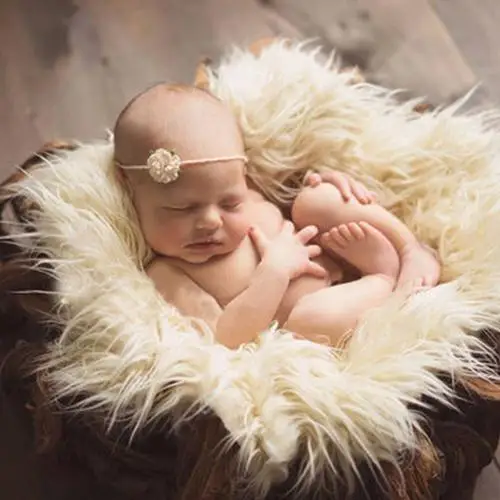 Faux Fur Photography Photo Prop Baby Newborn Blanket Background Backdrop Rug |
