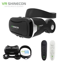 VR Shinecon 4.0 Stereo Google Cardboard 3D Glasses Smartphone Virtual Reality 360 Helmet Headset Box for 4-5.5′ for Mobile