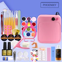 Полный УФ-гель для ногтей Набор для маникюрных инструментов 36 Вт УФ лампа УФ Гель-лак кисть ложные советы для ногтей Набор для наращивания ногтей набор гелей для ногтей