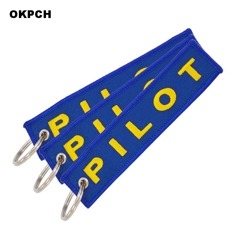 

1PCS Pilot Patch with Ring Embroidery Blue Key Label Luggage Safety Tag Aviation Gifts PK-0051
