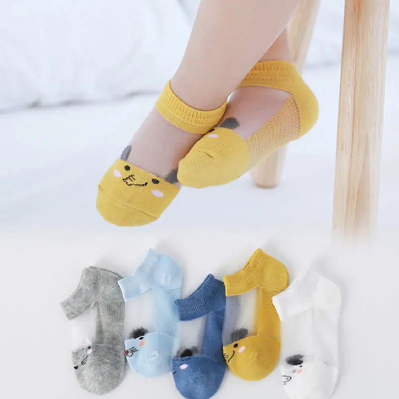 

Children's socks cotton summer thin mesh socks ice silk baby breathable cartoon boat socks
