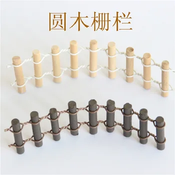 

Zakka Groceries Cute Manual Roundwood Fence Wood Action Figure Toy DIY Micro Garden Landscape Decoration Toys Kid Christmas Gift