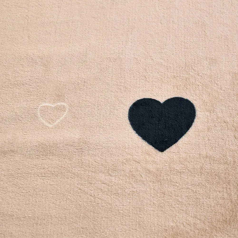 Черные сердечки светло-коричневый мягкий принт двухсторонние одеяла, покрывала фланель флисовая микрофибра пледы простыня полиэстер