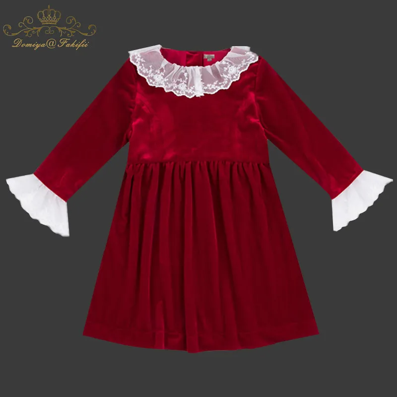 

Red Velvet Dresses Children Dress Autumn Cute Lace Girl Clothes New 2018 Brand Kids Dress Toddler Party Brand Birthday Princess