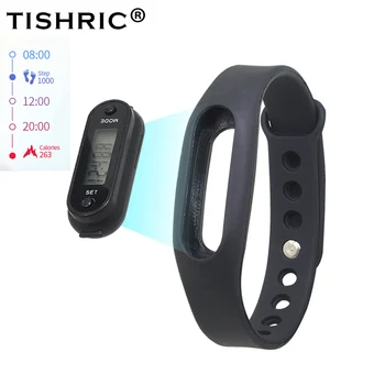

TISHRIC Digital LCD Watch Health Wristband Pedometer Watch Women Men Kid Step Counter Sports Calorie Waterproof Fitness Bracelet
