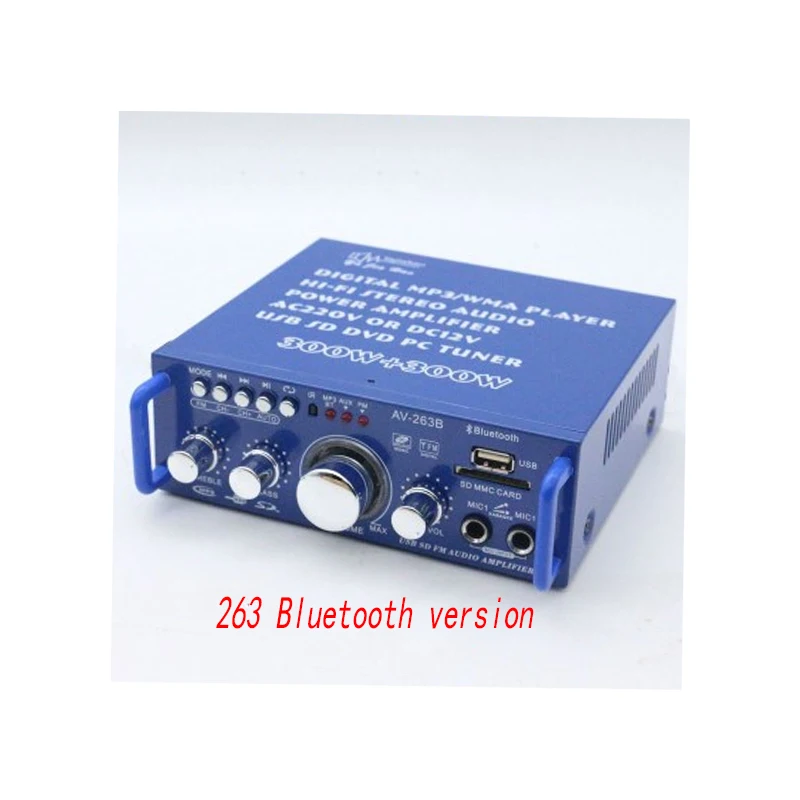 Kaolanhon 30 Вт* 2 40 Вт* 2 AV-263/AV253 DC12V AC 220 В стерео Bluetooth усилитель караоке мини домашний аудио автомобильный усилитель USB SD FM