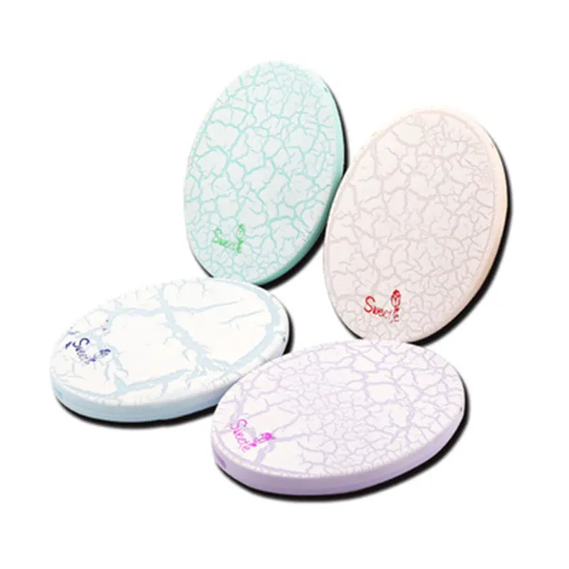 Pastic Make Up Mirror With Comb Stone Pattern Print Cosmetic Mirror Girls Folding Round Pocket Mirror