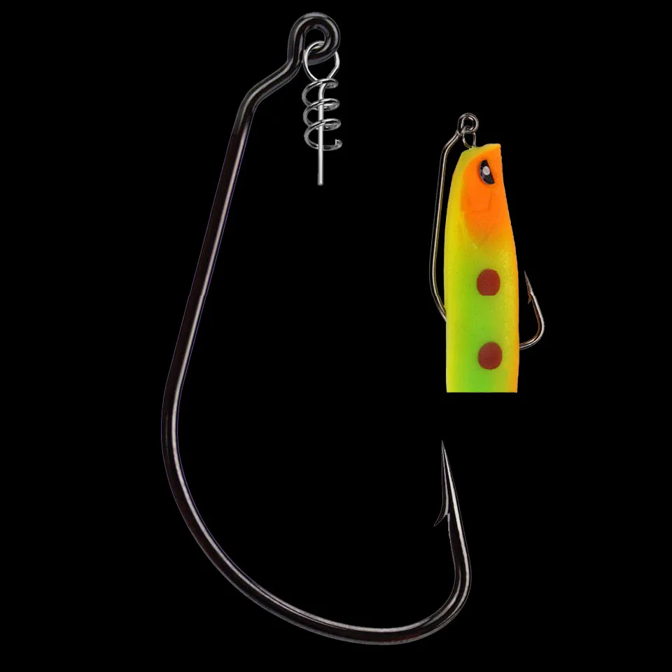 

WALK FISH 10PCS/Lot Worm Hook with Lock Stitch Lot Soft Lure Bait Single Hooks Grub Fishhook Texas Rig Accessories