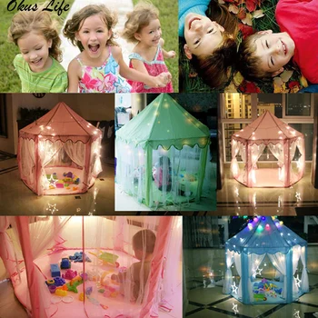 

Large Portable Children's Tent Toy Ball Pool Princess Girl's Castle Play House Kids Small House Folding Playtent Baby Beach Tent