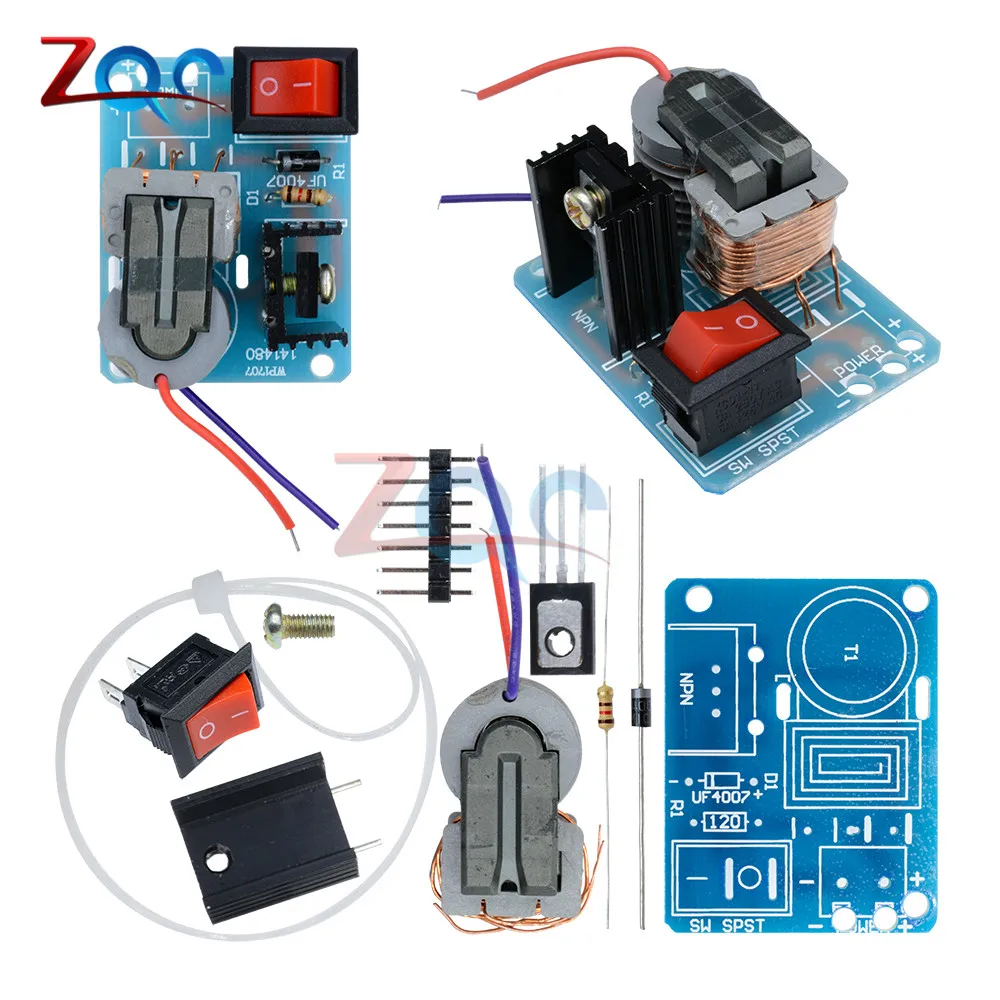 

15KV High Frequency DC High Voltage Arc Ignition Generator Inverter Boost Step Up 18650 DIY Kit U Core Transformer Suite 3.7V