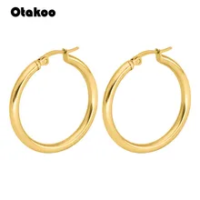 Otakoo маленькие серьги-кольца золотого цвета, серьги-кольца из нержавеющей стали для женщин и мужчин, круглые серьги Creole Argollas Pendientes
