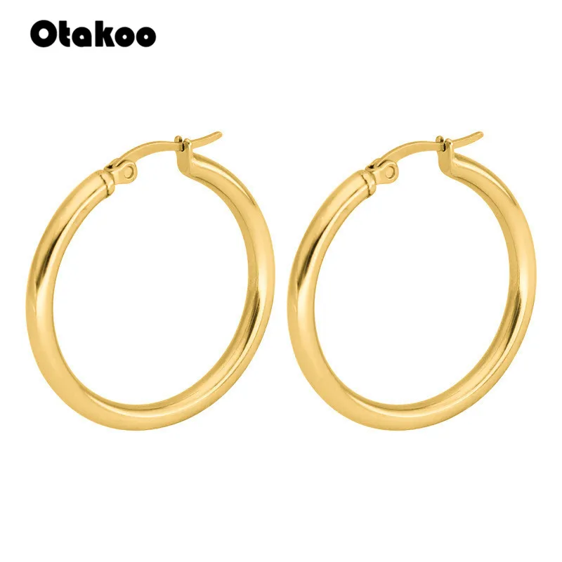 Otakoo маленькие серьги-кольца золотого цвета из нержавеющей стали для женщин и