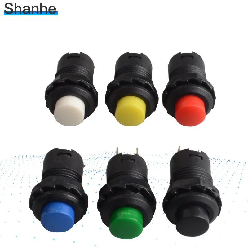 rubber switch cap 6pcs 12mm Lock Latching OFF- ON Push Button Switch maintained fixed pushbutton switches Momentary silver light switch Wall Switches