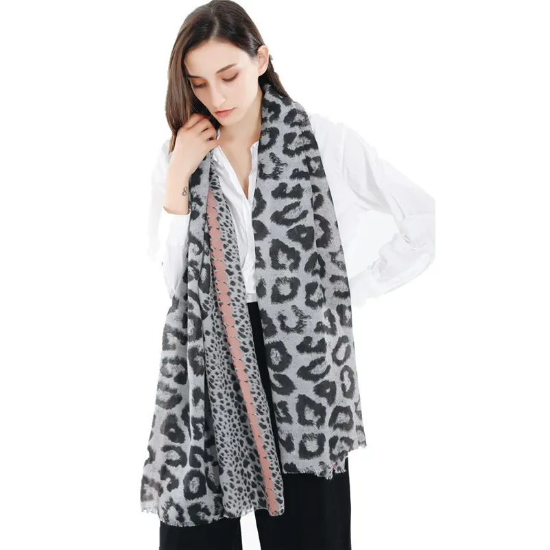 New Fashion Design Hot Women Winter Scarf Leopard Tassel Cotton Linen Color Block Scarf Shawl Wrap Cover crinkle hijab N19#N (7)