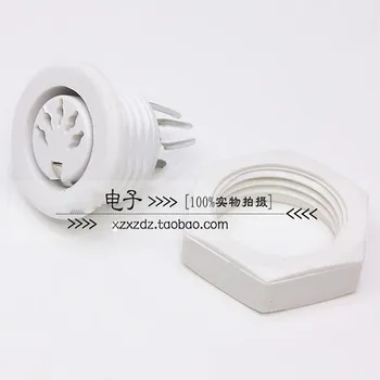 

10pcs/lot Plastic 5-pin socket with nut S-terminal socket Keyboard holder 5PIN link DIN socket Black and white