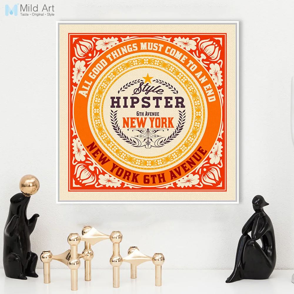 Vintage Retro Inspirational Typography New York Quotes Art Print Poster
