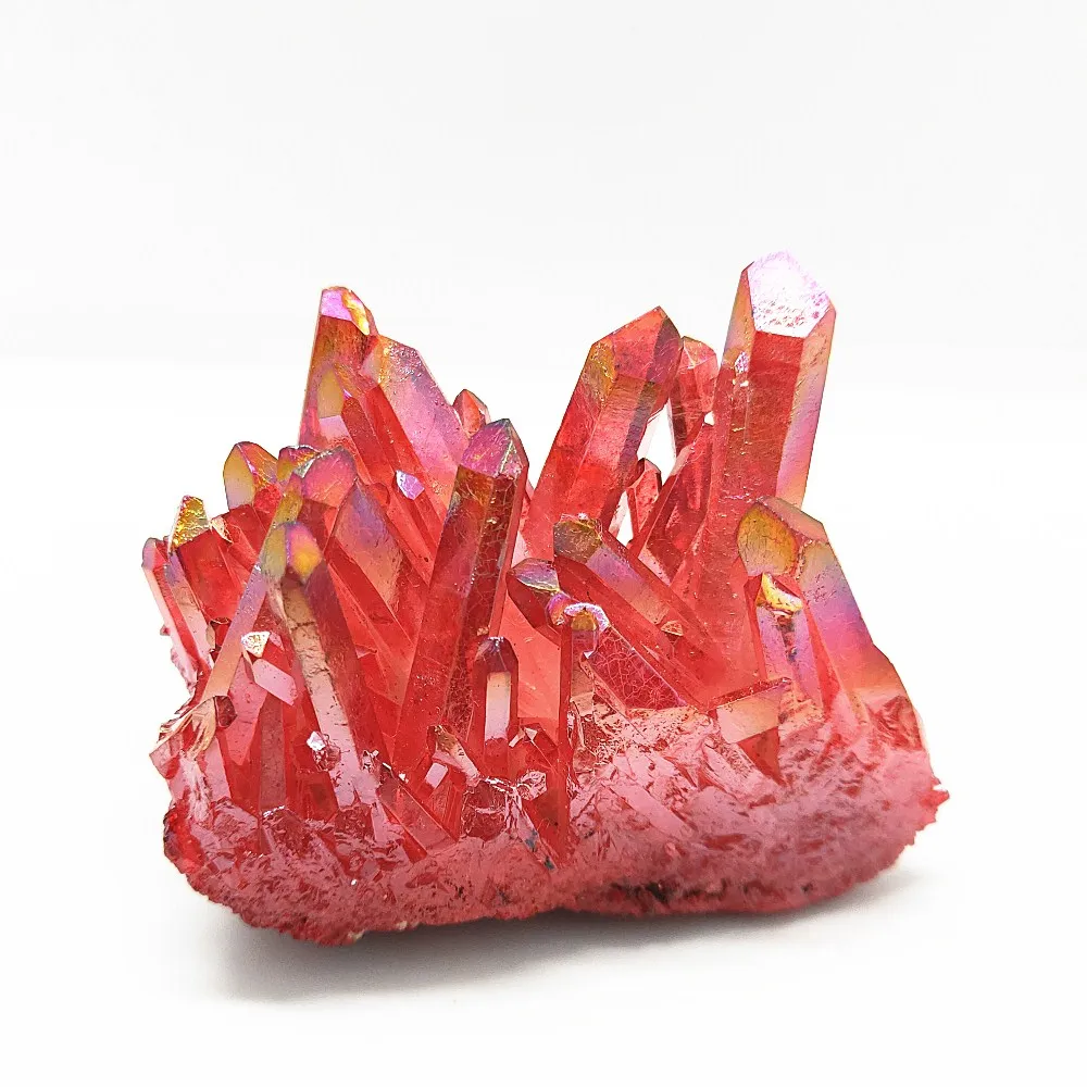 110 г натуральный кристалл Red angel aura кварцевый кластер для образцов с титановым