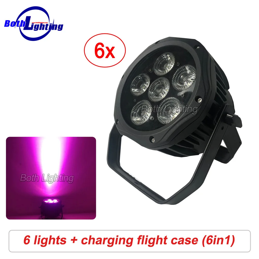 Свадебная Dj сценическая Par ОСВЕЩЕНИЕ IP54 6x18 Вт RGBWA + UV 6in1 LED Водонепроницаемая
