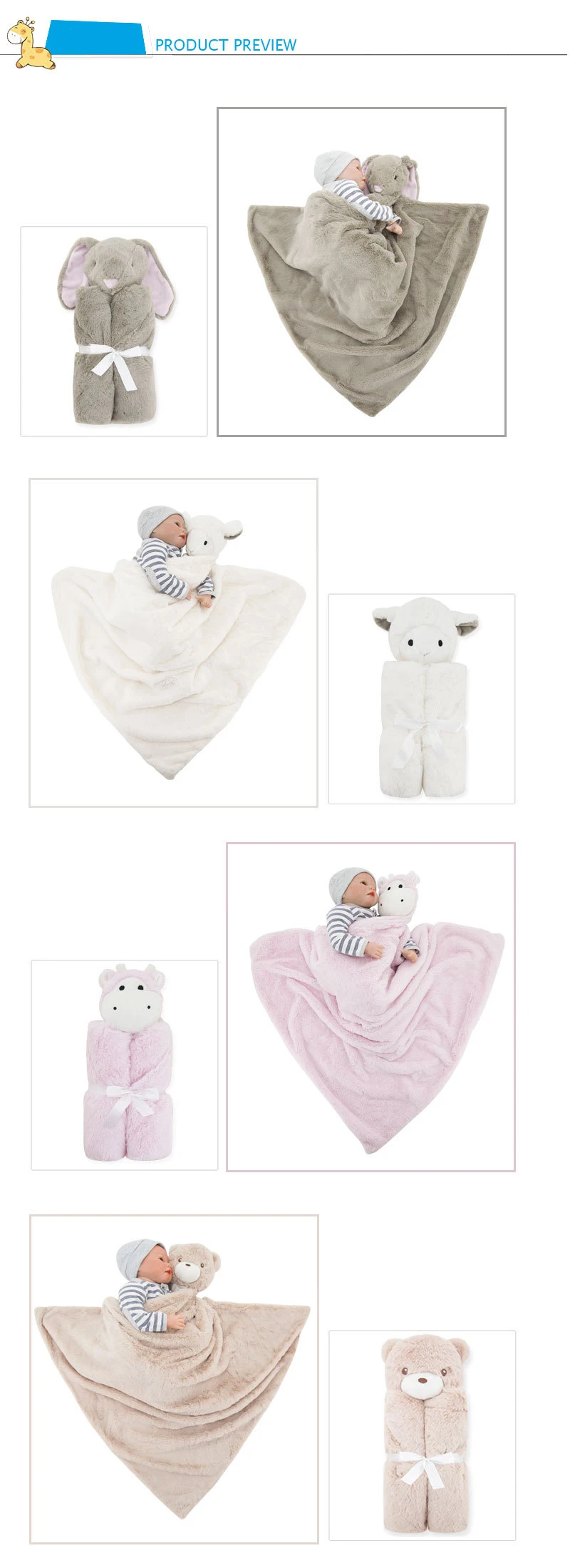 Детские одеяла 76x76 см детские постельные принадлежности зимний подарок на день рождения новорожденный мягкий теплый коралловый флис плюш животное развивающая мягкая игрушка