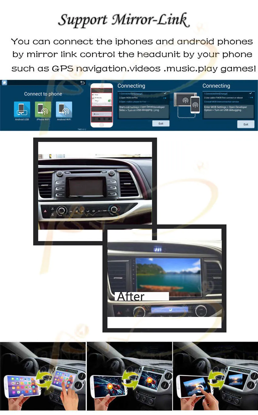 Best Android 8.1 Stereo Head Unit for Toyota Highlander Radio Navi GPS Radio Headunit Wifi Free Map Head Device Player GPS Map 5