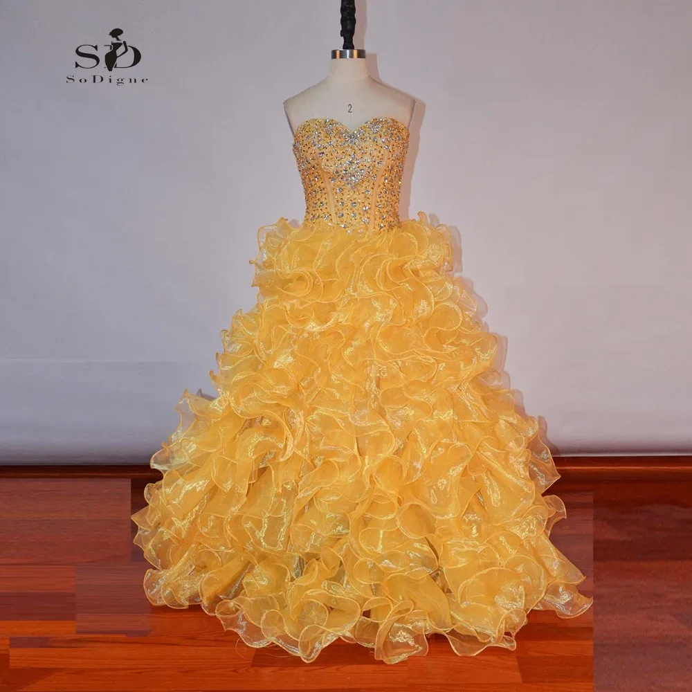 yellow ball gown cheap