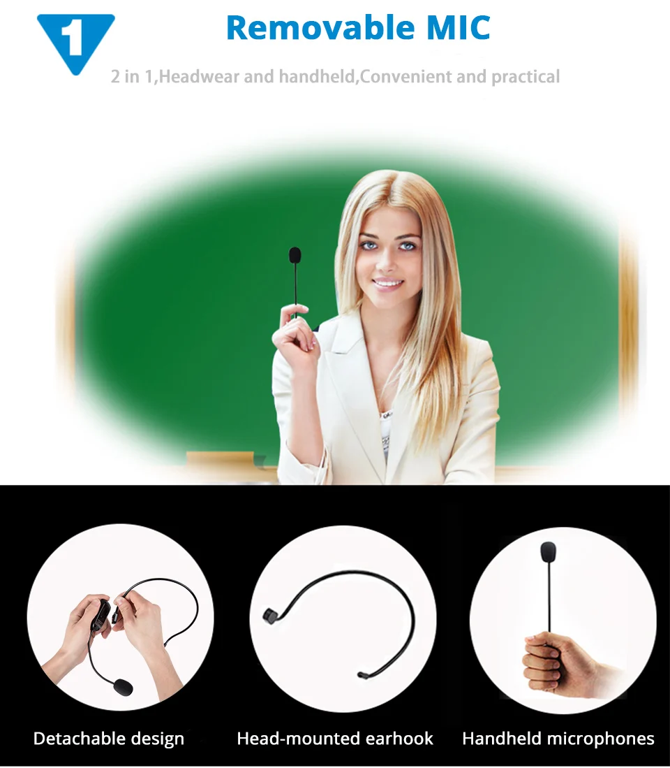 2.4G Wireless Microphone Speech Headset Megaphone Radio Mic For Loudspeaker Teaching Meeting Guide Mic With 6.5mm Adapter (6)