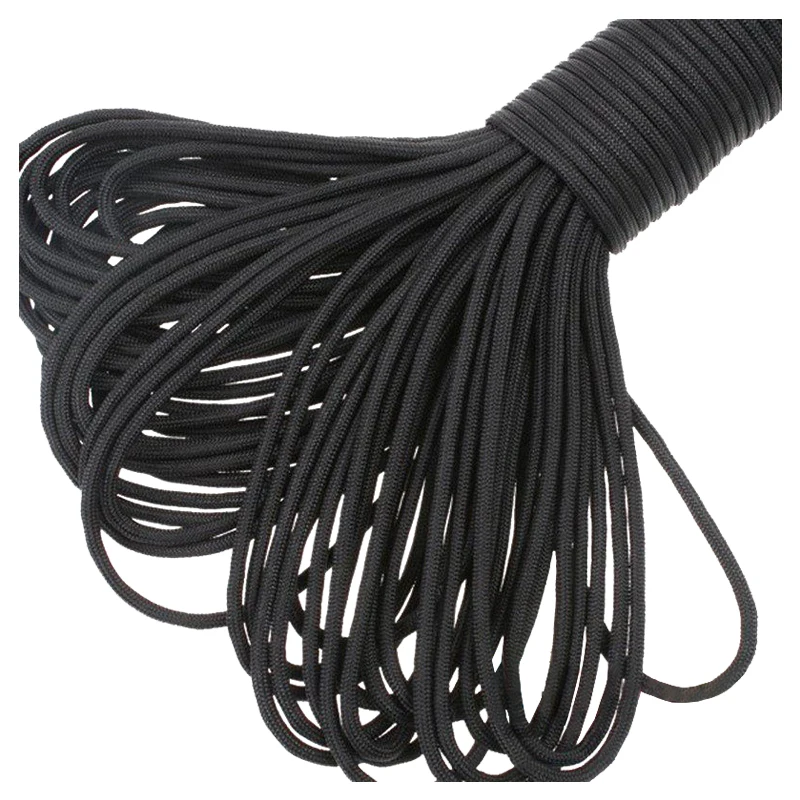 Paracord في 550 المظلة حبل 7 ستراند كور ل تسلق التخييم مشبك حبل أسود 25FT Paracord في 550 المظلة حبل 7 ستراند كور ل تسلق التخييم مشبك حبل أسود 25FT