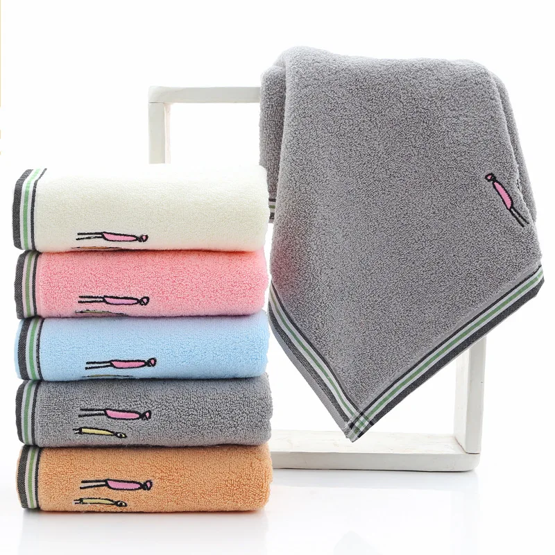 

33x73cmNew Embroidery Knitting Towel Cotton Thicker Face Towel Super Soft Absorbent Washcloths for Adults Fast Drying Bath Towel