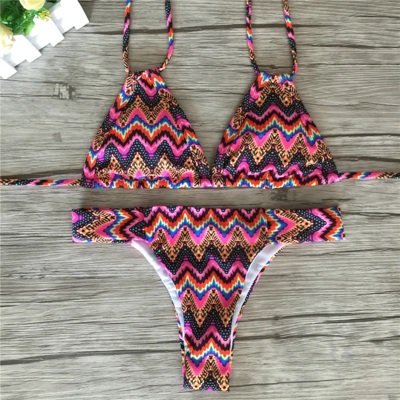 Cheap bikini 2017 femal thong bottoms bathing suit geometric swimsuit