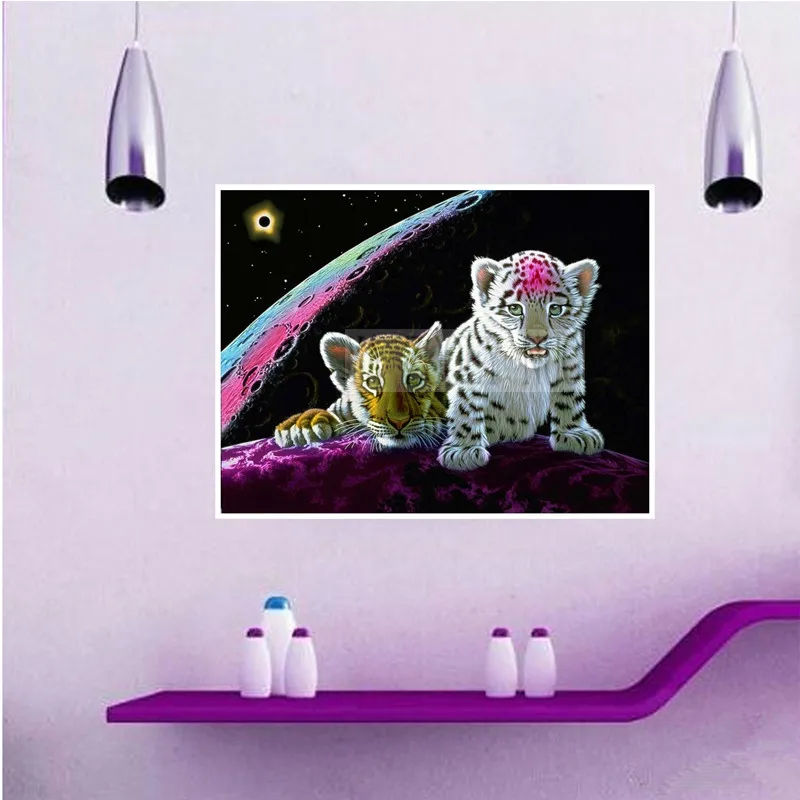 

YA ZOOEY NUO 5D Diamond Embroidery Tiger 5d Diy Diamond Painting Full Drill Round Diamond Mosaic Animals Home Decor gift R1798