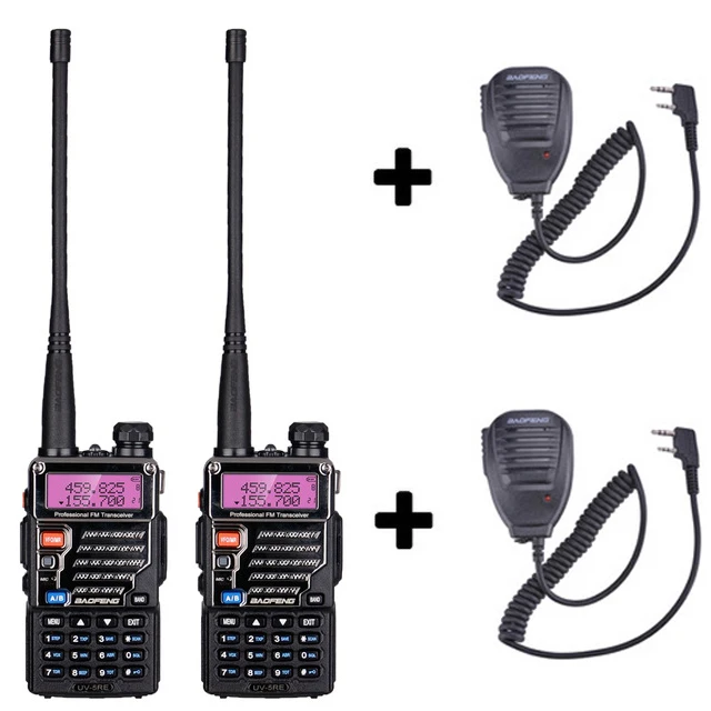 baofeng UV-5RE UV 5RE UV5RE для cb комплект рация 2 шт 10 км автомобильная портативная рации ham радиостанция трансивер baufeng двухдиновая магнитола радиостанции boafeng телефон радио станция радиолюбитель для uhf vhf - Цвет: Add 2 mic speakers