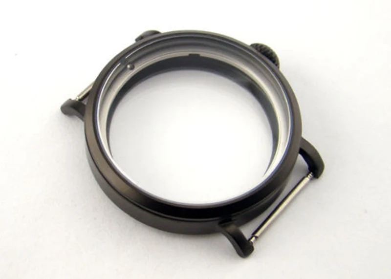 

46mm black PVD watch case fit eta 6497 or 6498 Seagull st36 watch movement