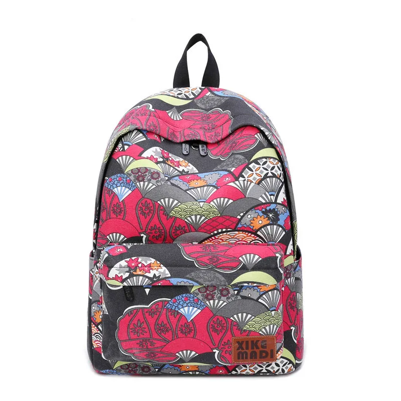 

2019 fashion printing women school backpack casual school bags for teenager girls travel canvas backpacks female laptop backpack