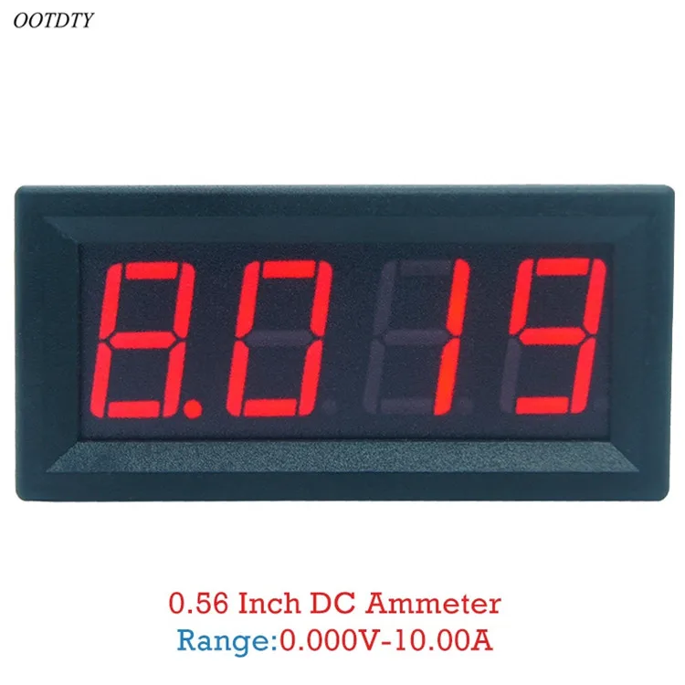OOTDTY 0-9.999A(10A) 4-знака после запятой бит Амперметр измерительный прибор с панелью 0,56 дюймов красный светодиодный