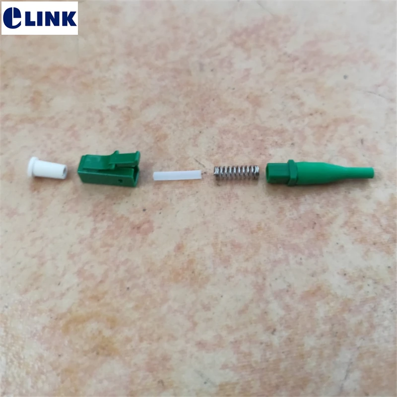 LC/APC fiber optic connector kits without ferrule SM 0.9m green LC APC optical fibre accessories free shipping ELINK 1000pcs