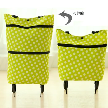 

Folding tug bag vehicle hide wheeled travel bag tension bar cart trolley bag oxford shoulder bag